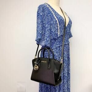 Michael Kors 35F1G4VM2L Small Avril Satchel Handbag Black